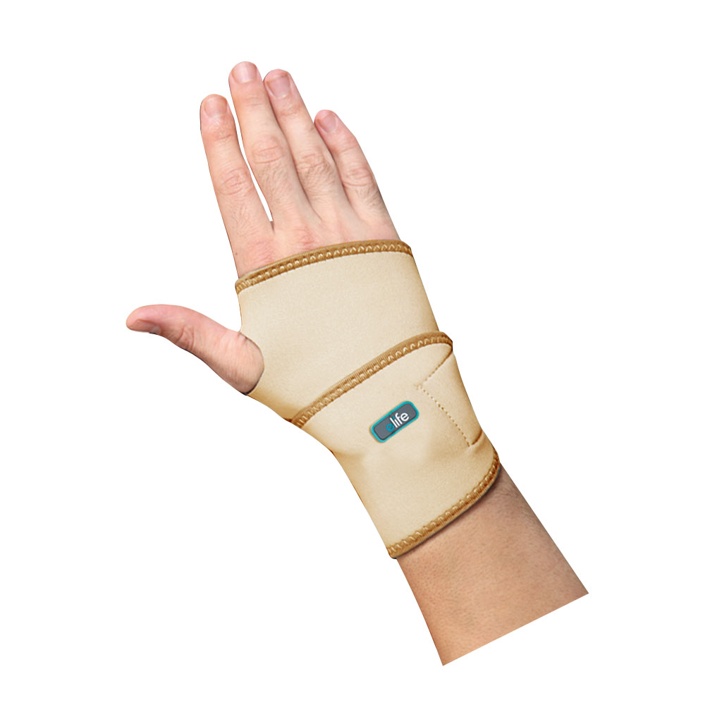 E-life Neopreen Polsbandage - One size - Universeel - Beige